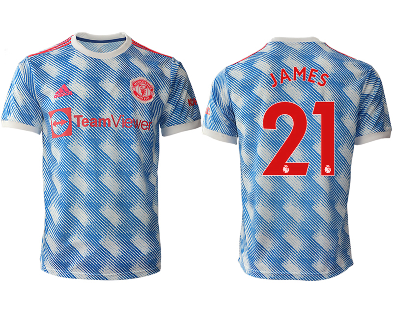 Men 2021-2022 Club Manchester United away aaa version blue #21 Soccer Jersey->manchester united jersey->Soccer Club Jersey